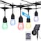 Luxrite 35FT RGBW LED Solar Outdoor String Light Remote Control Color Changing 15 Edison S14 Bulbs IP65 LR40039-1PK - alternate 1